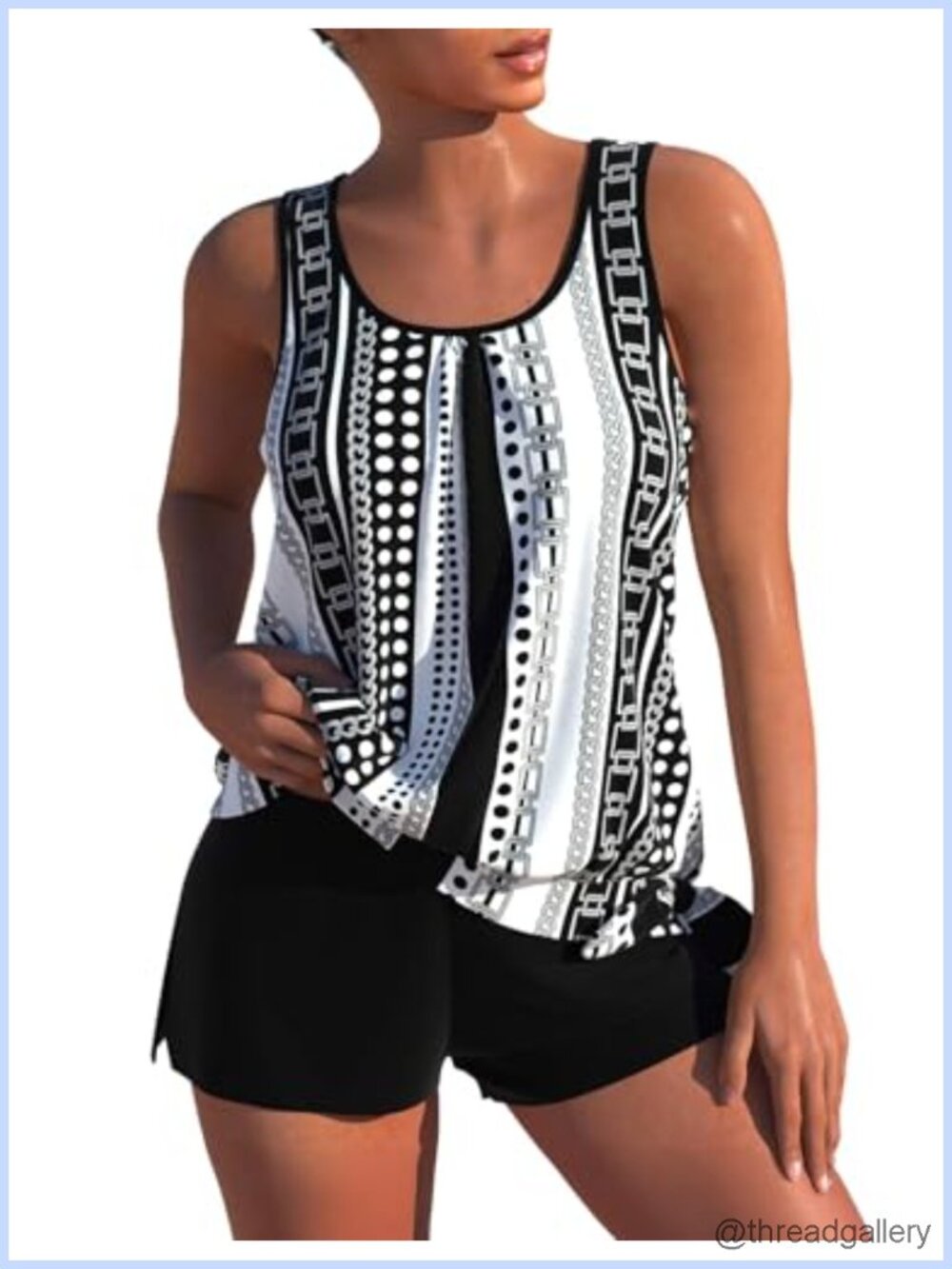 Tankini Swimsuits for Women 2 Piece Athletic Bathing Suits Tummy Control Board